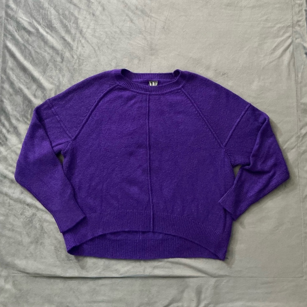 Worthington Deep Purple Crew Neck Long Sleeve Sweater